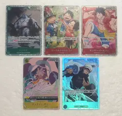 Lot of 5 Japanese ONE PIECE Cardgame Super Rare Card Set TCG - Image 1