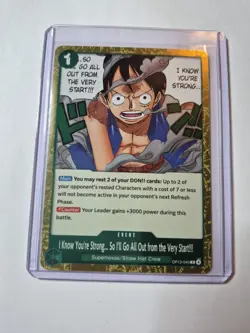 One Piece TCG I Know You're Strong... OP13-040 Rare Event Near Mint English - Image 1