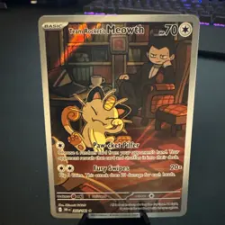 Pokemon TCG Team Rockets Meowth Card 203/182 Destined Rivals NEAR MINT - Image 1