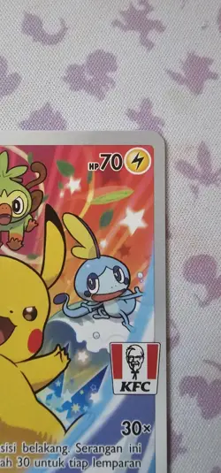 Pokemon Pikachu Card 016/S-p KFC Promo Full Art Indonesian - Image 4