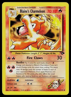 Pokemon Card Gym Challenge Blaine's Charmeleon 31/132 Uncommon - Image 1
