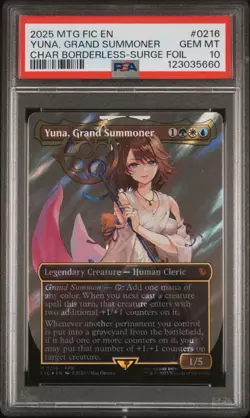 2025 MTG FINAL FANTASY COMMANDER #0216 YUNA, GRAND SUMMONER PSA 10 - Image 1