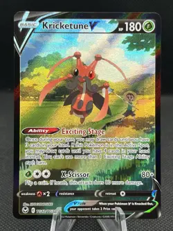 Pokemon TCG Kricketune V TG12/TG30 Silver Tempest Trainer Gallery Ultra Rare Art - Image 1