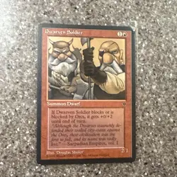 1994 Magic the Gathering - Dwarven Soldier (Duo) - Summon - Fallen Empires MTG - Image 1