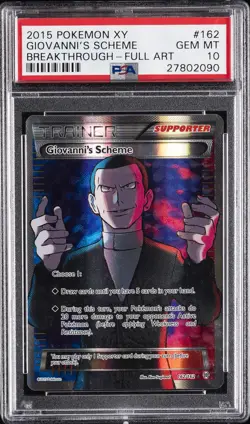 2015 POKEMON XY BREAKTHROUGH #162 FULL ART/GIOVANNI'S SCHEME PSA 10 - Image 1