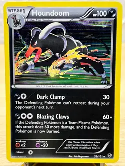 Plasma Blast Houndoom 56/101 Holo Rare Pokemon LP - Image 1