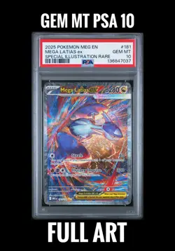 2025 Pokemon Mega Latias ex SIR #181 PSA 10 Gem Mint Full Art - Image 1