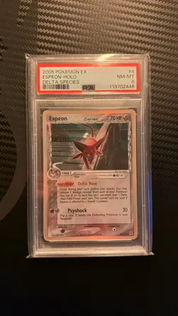 2005 POKEMON EX DELTA SPECIES #4 ESPEON-HOLO PSA 8 - Image 1
