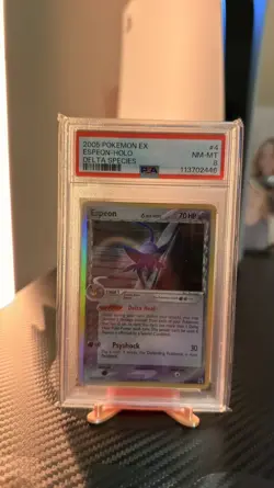 2005 POKEMON EX DELTA SPECIES #4 ESPEON-HOLO PSA 8 - Image 3
