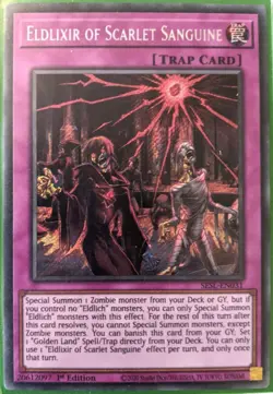 YuGiOh Eldlixir of Scarlet Sanguine Secret Rare 1st Edition SESL-EN031 M - Image 1