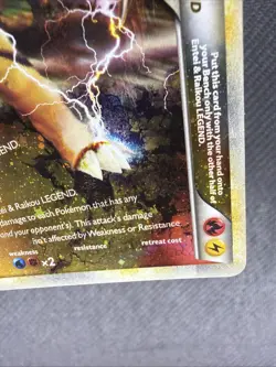 Pokemon Entei Raikou Legend Unleashed Holo (Bottom) Card 91/95 LP Front MP Back - Image 4