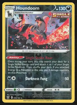 SWSH05: Battle Styles Houndoom #096/163 Reverse Holo Pokemon Card - Image 1