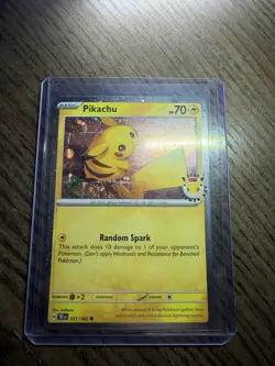 FART WHOLE SWIRL 🌀💫 NM Pikachu 051/162 30th Anniversary Stamped Pokemon Card - Image 1