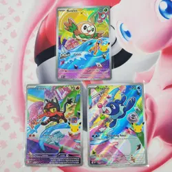 Rowlett 043 + Litten 044 + Popplio 045 - First Partner Pokemon Cards #L344 - Image 1