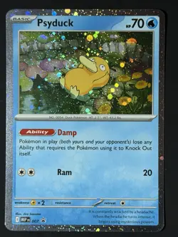 Psyduck Cosmos Holo SWIRL! Mega Evolution Black Star Promo 007 Pokemon TCG NM - Image 2