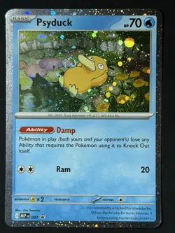 Psyduck Cosmos Holo SWIRL! Mega Evolution Black Star Promo 007 Pokemon TCG NM - Image 3
