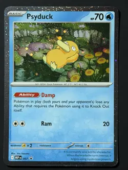 Psyduck Cosmos Holo SWIRL! Mega Evolution Black Star Promo 007 Pokemon TCG NM - Image 4