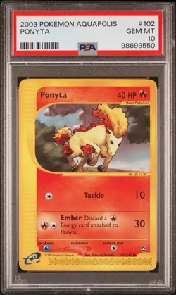 2003 Pokemon Aquapolis #102 Ponyta Non Holo PSA 10 Card GEM MINT! Trusted Seller - Image 1
