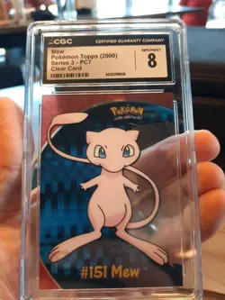 Mew Topps 2000 Series 3 Cgc 8 NM Mint PC7 Clear Card Pokemon psa 151 Pokemon - Image 1