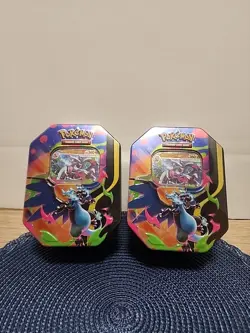 Pokemon - TCG - Mega Charizard X ex Tin Lot Of 2 - Image 1