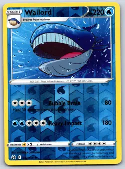 Wailord 032/159 Rare Crown Zenith Pokemon Reverse Holo Near Mint - Image 1