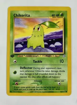 Chikorita 2000 Pokemon Neo Genesis 1st Edition Common #53/111 * Damaged - Image 1