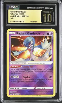 Pokemon Radiant Gardevoir 069/196 Holo Lost Origin - CGC 10 PRISTINE - Image 1