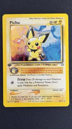 2000 Pokemon Neo Genesis 1st Edition Pichu Holo Rare #12 12/111 - Image 2