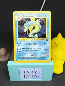 Pokemon WOTC Gyarados 7/130 Base Set 2 Holo Rare English LP - Image 1