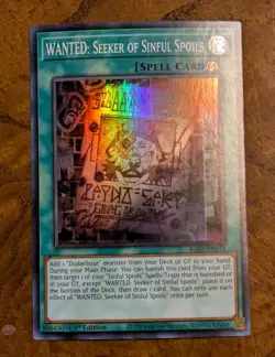 Wanted: Seeker of Sinful Spoils Super Rare RA03-EN074 1st Ed Near Mint Yu-Gi-Oh! - Image 1