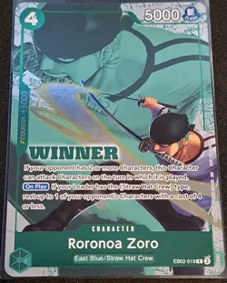 Roronoa Zoro Winner Pack 2025 Vol. 3 R One Piece Promo Card EB02-019 NM English - Image 1
