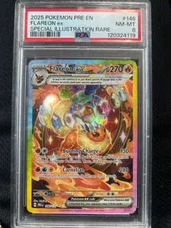 2025 Pokemon PRE-EN Flareon Ex Special Illustration Rare PSA 8 NM-MT - Image 1