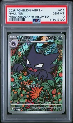 2025 POKEMON MEP EN-ME BLACK STAR PROMO #027 HAUNTER PSA 10 - Image 1