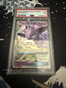 2017 POKEMON SUN & MOON ESPEON GX #61 PSA 7 NM #60278414 - Image 1