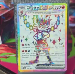 Pokemon Cinderace ex Secret Rare Holo 157/142 Sv07 Stellar Crown - Image 1