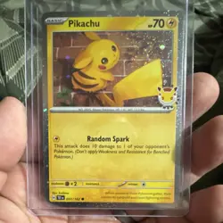 Pokemon Pikachu 051/162 Pokemon Day Stamped Holo 70 HP Basic - Image 1