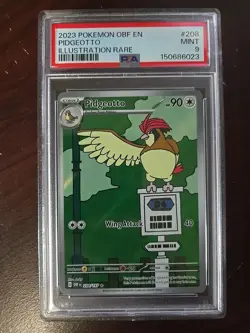 2023 POKEMON OBF EN-OBSIDIAN FLAMES ILLUSTRATION RARE #208 PIDGEOTTO PSA 9 #208 - Image 1