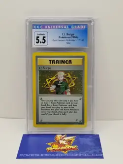 Pokemon 2000 CGC 5.5 Gym Heroes Unlimited Lt Surge Trainer Holo 17/132 - Image 1
