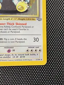 Snorlax 1st Edition Holo Rare 11/64 1999 Pokemon Jungle English WOTC MP - Image 4