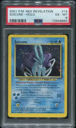Suicune 14/64 Neo Revelation Holo Pokemon TCG WOTC Vintage PSA 6 - Image 1