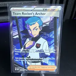 Pokemon TCG Team Rockets Archer Ultra Rare Full Art Card 223/182 Destined Rivals - Image 1