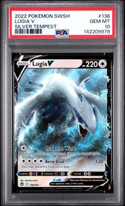 2022 POKEMON SWORD & SHIELD SILVER TEMPEST #138 LUGIA V PSA 10 - Image 1