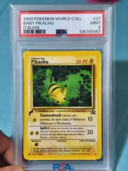 Pokemon BABY PIKACHU *World Collection Promo 2000* PSA 9 - ITA - Image 1