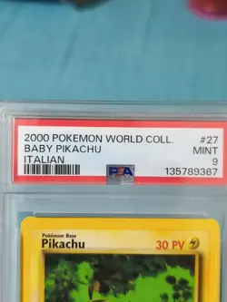 Pokemon BABY PIKACHU *World Collection Promo 2000* PSA 9 - ITA - Image 2