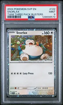 2024 POKEMON SVP EN-SV BLACK STAR PROMO #122 SNORLAX PSA 9 - Image 1