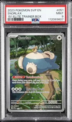 2023 POKEMON SVP EN-SV BLACK STAR PROMO 151 ELITE TRAINER BOX #051 SNORLAX PSA 9 - Image 1