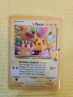 Birthday Pikachu 24 Holo Black Star Celebrations Promo Pokemon Card - Image 1