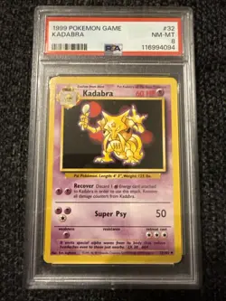 1999 Pokemon Base Set #32/102 Kadabra PSA 8 NM-MT+ - Image 1
