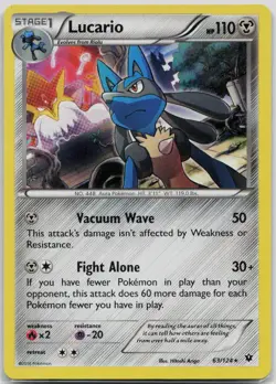 Pokemon Lucario (63) Holo Rare XY - Fates Collide 63/124 LP - Image 1