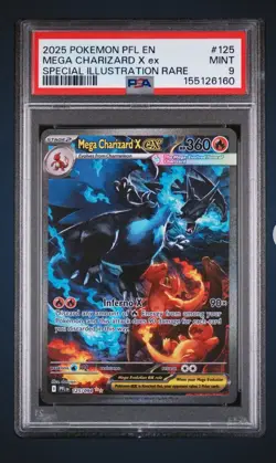 Pokemon Mega Charizard X EX Holo 125/094 PSA 9 Phantasmal Flames MINT REGRADE!! - Image 1